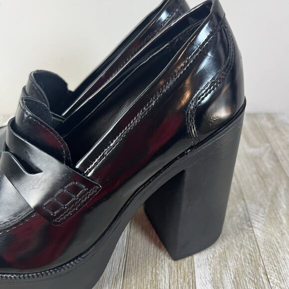 Steve Madden Y2K Shoes Chunky Heel Platform Penny Loafer Women's 8 Juniper - Picture 3 of 15